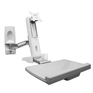 Amer Networks AMR1WS Sit/Stand Wall Mounted Computer Workstation for 24" Screen - 1 of 2