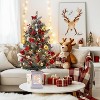 3ft Snow Flocked Christmas Tree, Small Artificial Christmas Tree with Base & 78 Lights, 8 Lighting Modes Hinged Xmas Tree, Christmas Decor - 2 of 4