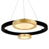 CWI Lighting Deux Lunes LED Chandelier With Sun Gold & Black Finish - 3 of 4