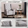 Ridstar Accent Chair, Armchairs with High Wingback For Living Room, Bedroom & Office-Grey - 4 of 4