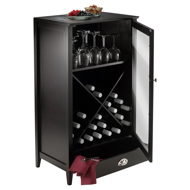 X-Panel Modular Bordeaux Wine Cabinet Wood/Black Espresso - Winsome, 5 of 6