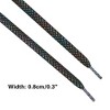 INSPIRE CHIC Reflective Dual Color Checkered Woven Flat Shoelaces 2 Pairs - 3 of 4