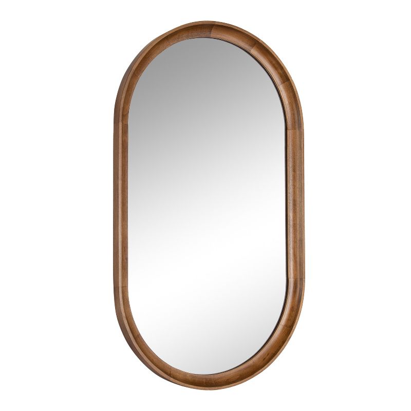 Kate and Laurel Hatherleig Oval Wood Capsule Mirror, 22x38, Rustic Brown, 1 of 10