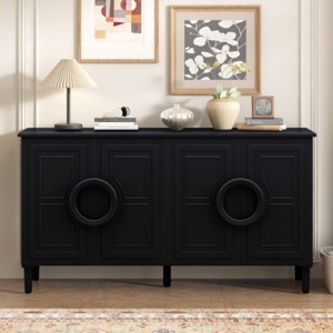 Modern Storage Cabinet with Doors and Wood Legs, Kitchen Furniture with Storage,Sideboard Cabinets for Dining Room or Living Room-Maison Boucle - 1 of 4
