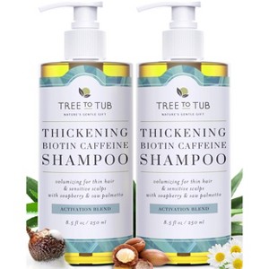 Tree To Tub Biotin Hair Thickening Shampoo for Thicker, Fuller Volume - Gentle Volumizing Sulfate Free Argan Oil Shampoo for Women & Men (Pack of 2) - 1 of 4