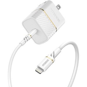 OtterBox Wall Charging Kit (Wall Charger + Lightning to USB-C Cable) White - Certified Refurbished - 1 of 3