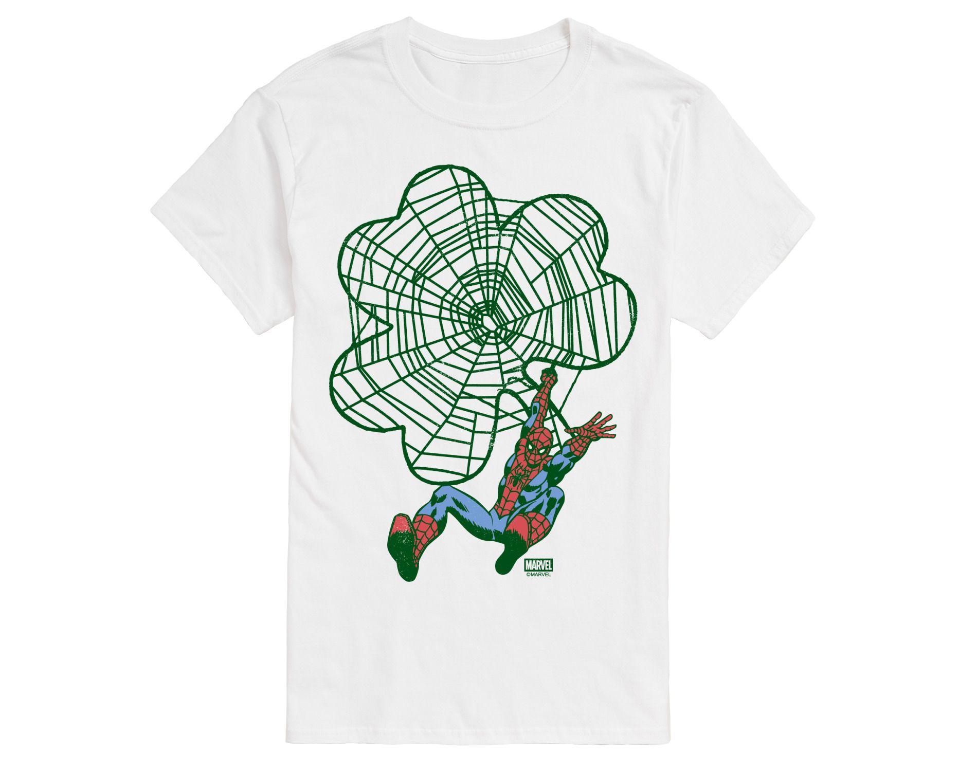 Men's Spider-Man Spidey Shamrock Short Sleeve Graphic T-Shirt - White - 1X Big and Tall