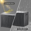 OBOKATA 80 Gallon lockable waterproof outdoor storage box, suitable for seating terrace furniture or storing tools, swimming pool accessories,Black - 3 of 4