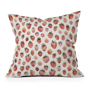 Ninola Design Strawberries Countryside Summer Outdoor Throw Pillow Red - Deny Designs - 1 of 3