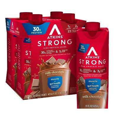 Atkins Strong 30g High Protein Shake - Milk Chocolate - 44 fl oz/4pk