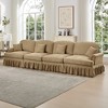 Elegant Mid-Century Straight Sectional Sofas Couch with Flared Arms, Removable Ruffled Skirts, Spindle Legs, Comfy Chenille Fabric for Living Room - 2 of 4