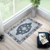 Washable Area Rug Thin Vintage Print Rug, Foldable Indoor Carpet for Living Room, Bedroom - 2 of 4