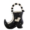 Transpac 7.5 Inch Witch Boot Candy Bowl W/Handle Halloween Bat Figurines - 2 of 3