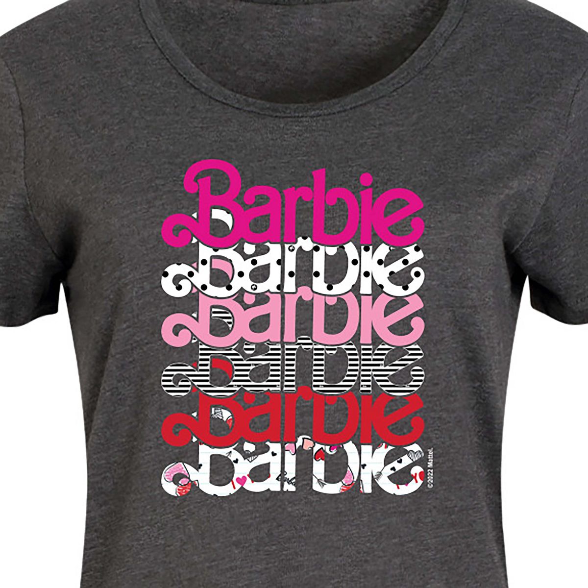 Women's - Barbie - Stacked Barbie Vday Graphic T-shirt Dress - thumbnail 2