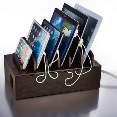 Prosumer's Choice Bamboo 5 Device Tablet Smartphone Rack and Desktop Organizer Holder for File Folders Magazines, Black - image 1 of 4