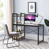 Costway 47.5" Computer Desk Writing Desk Study Table Workstation With 4-Tier Shelves Brown - 4 of 4