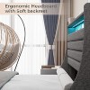 Upholstered Bed Frame with Storage Headboard, Charging Station & LED Lights, Wood Slat Support, No Box Spring Required, Noise-Free. - 4 of 4