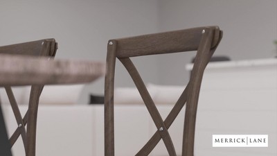 Natural Ash Wood High Cross Back Bistro Side Chair