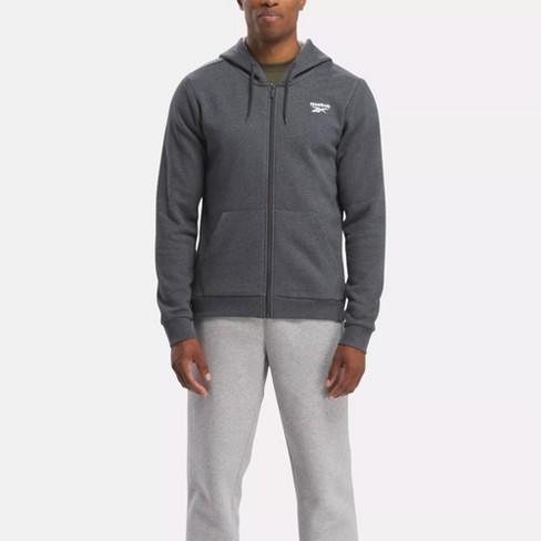 Reebok Reebok Identity Fleece Full-zip Hoodie L Dark Grey Heather : Target