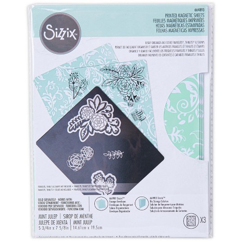 Sizzix Printed Magnetic Sheets 6.75x5.75 3/pkg-mint Julep : Target