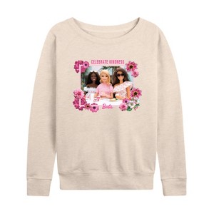Women's - Barbie - Brunch Barbie Lightweight French Terry Wide Neck Long Sleeve Shirt - 1 of 4