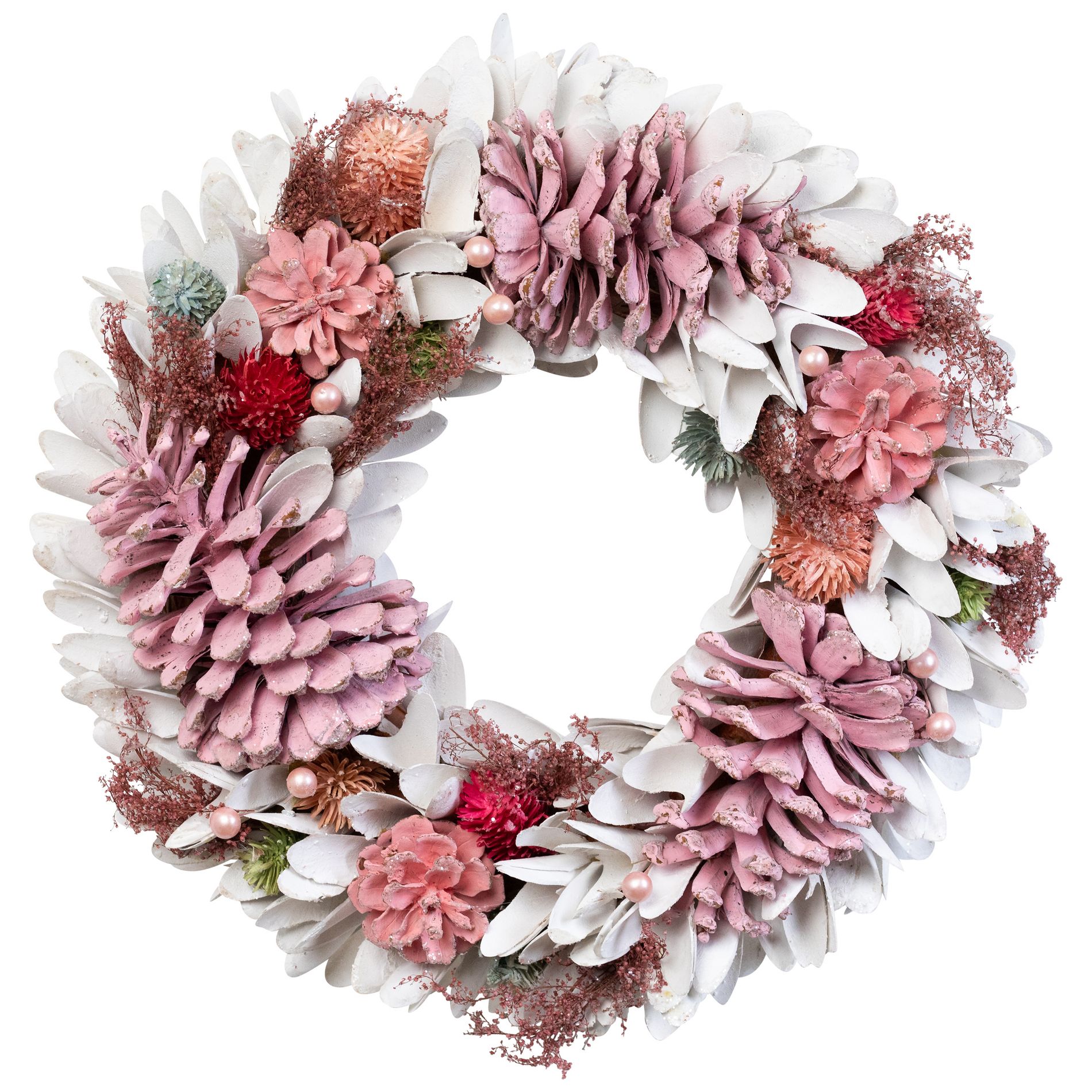 Northlight Frosted Thistle and Pinecone Artificial Christmas Wreath - 14" - Unlit