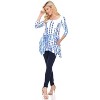 Women's 3/4 Sleeve Printed Rella Tunic Top with Pockets - White Mark - 2 of 3