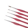 Unique Bargains Liner Brush for Watercolor Wooden Handle with Wolf Hair Bristles 5 Pcs - 3 of 3