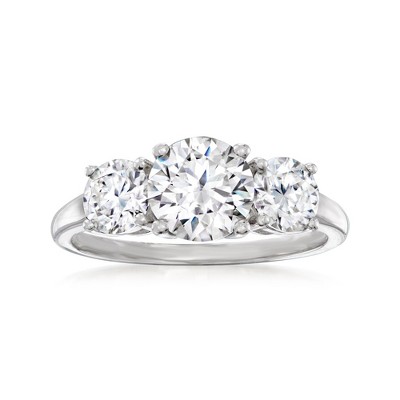 Ross-Simons 2.25 ct. t.w. Moissanite 3-Stone Ring in Sterling Silver