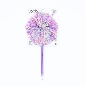Yoobi Ballpoint Pen Pom Pom Purple Tinsel Black Ink - 1 of 4