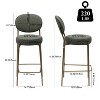 GDFStudio Zariel 29.13'' Modern Upholstered Round Bar Stools (Set of 2) - 3 of 4