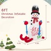 Costway 6FT Inflatable Christmas Skiing Snowman Blow up Party Decoration with LED Lights - 3 of 4