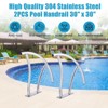 Pool Rails , Pool Handrails for Inground Pool 304 Stainless Steel Big Load Capacity Rustproof with Blue Grip Cover & Accessories - 2 of 4