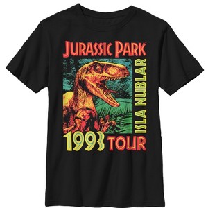 Boy's Jurassic Park Isla Nublar 1993 Tour, Featuring Velociraptor T-Shirt - 1 of 4
