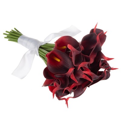 Nature Spring Faux Calla Lily Bundle - 24, Brick Red