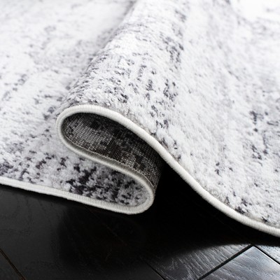 Amelia Ivory and Grey Abstract Runner Rug, 2'2" x 12'