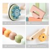 ROBOTIME Wooden Baby Push Walker,Learning Toys, Birthday 1 2 3 Year Old Boys Girls Gifts with Wooden Building Block, Multicolored, 14''* 11''*16'' - 2 of 4