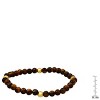 Steeltime men's sterling silver and tiger eye beaded stretch bracelet. Color Options: Gold, SIlver - 3 of 3