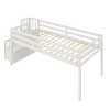 Twin Size Loft Bed, Pine Wood Twin Loft Bed Frame with Staircase, Storage Space, Slide, Full-Length Safety Guardrails for Bedroom - 4 of 4