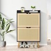 2-Layer MDF Shoe Cabinet with Compact Design, Modern Wooden Finish, Shoe Storage Organizer, Shoe Rack, and Space-Saving Shoe Storage Solution - 3 of 4
