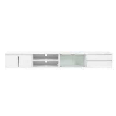 NicBex TV Stand with Faux Marble Tabletop for TVs up to 105 Inches,TV Media Console Table with 2 Drawers and Cabinets