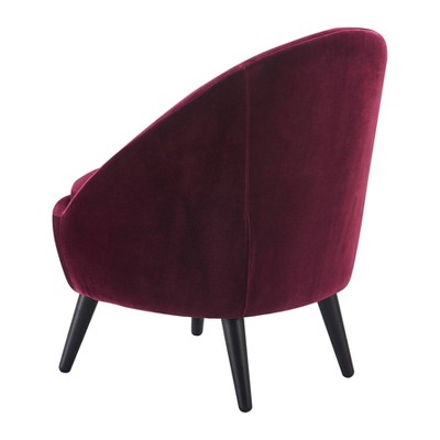 Elegant Black Velvet Barrel Accent Chair with Ottoman