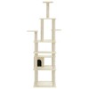 vidaXL Cat Tree Cream Engineered wood, plush, sisal Large Cat Tree - 4 of 4