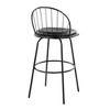 30" Faux Leather Farmhouse Barstool with Swivel, Metal Frame and Round Footrest for Kitchen or Home Bar - 4 of 4