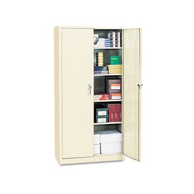 Putty Steel Freestanding Lockable Office Cabinet with Adjustable Shelving