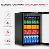 Simzlife Compact Beverage Refrigerator-4.5 Cu.ft/150 Cans, Mini Fridge with Reversible Glass Door&LED Light, Removable Shelves, Quiet&Energy Efficient - 3 of 4