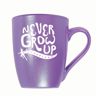 Elanze Designs Never Grow Up Neverland 10 ounce New Bone China Coffee Tea Cup Mug, Passion Purple
