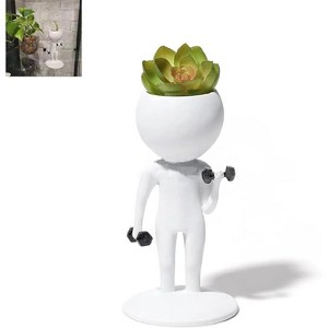 Funny Sporting Succulents, Cute Succulent Pots, Potted Plants Pots Yoga Ceramic Pot, Cactus Flower Porcelain Holder Container (Only Pots) - 1 of 3