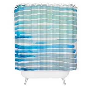 ANoelleJay New Year Water Lines Shower Curtain Blue - Deny Designs - 1 of 2