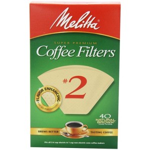 Melitta 612412 Cone Coffee Filters, 40 Count, Natural Brown - 1 of 1